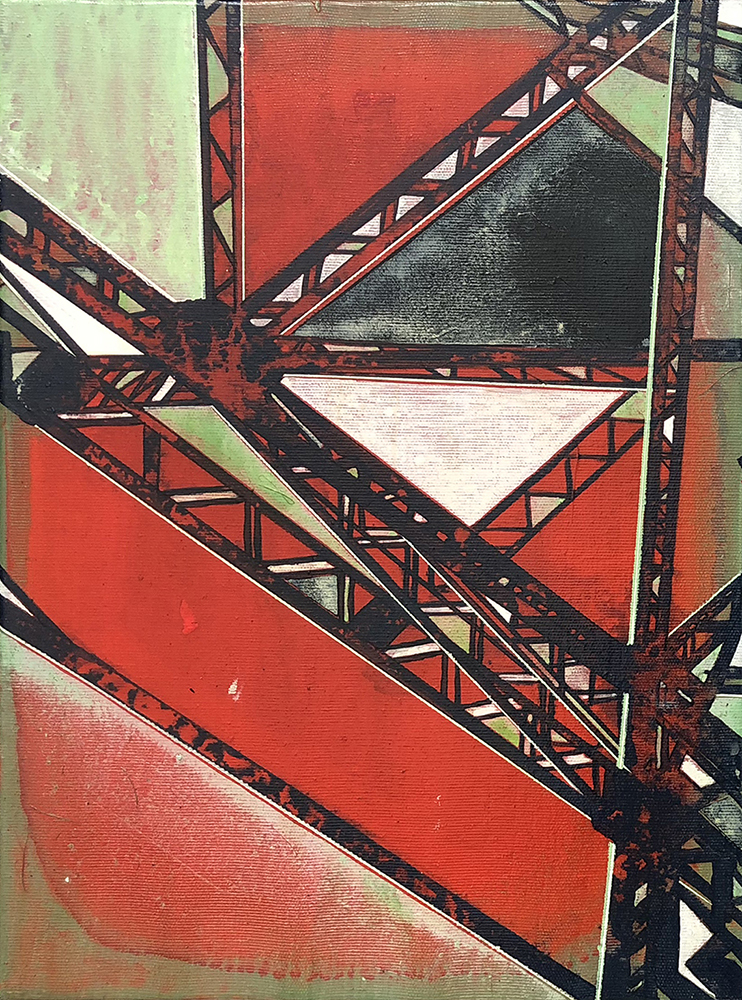 Jan Muche, Senza titolo, 2016, acrilico e inchiostro su tela, cm 40x30